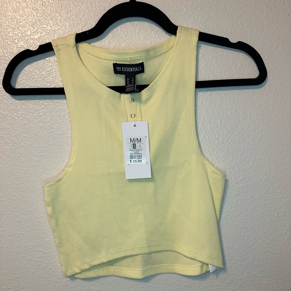 Botton up cropped tank top